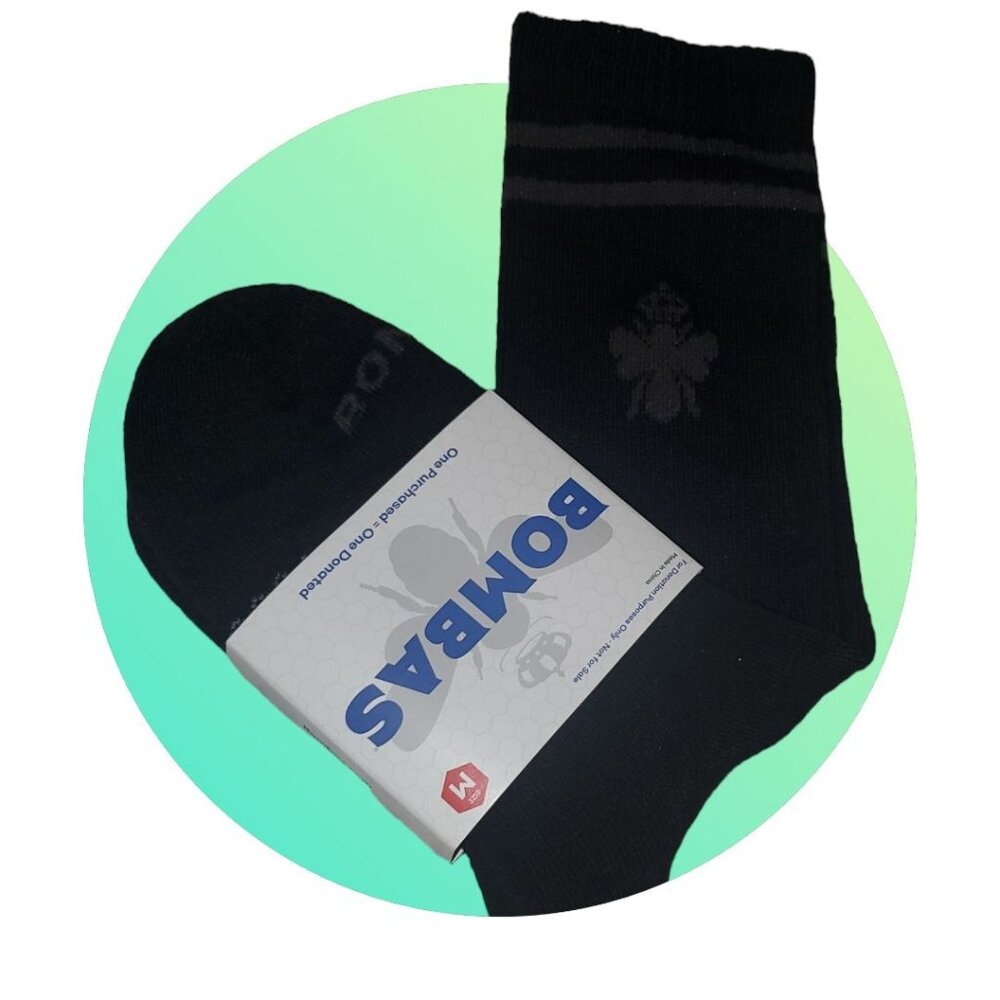 Bombas calf socks sz medium one pair honeycomb black‎ cushion stay up Reinforced
